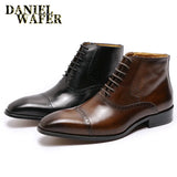 Comfy Genuine Leather Buckle Strap Ankle Boots Men’s Formal Business Office Daily Commute Wedding Party Travel Shoes