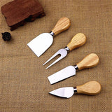 4Pcs/Set Knives Bard Set Oak bamboo wood Handle Cheese Knife slicer Kit Kitchen Cooking Tools cheedse cutter 200set=800pcs