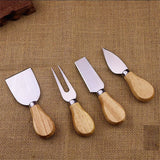 4Pcs/Set Knives Bard Set Oak bamboo wood Handle Cheese Knife slicer Kit Kitchen Cooking Tools cheedse cutter 200set=800pcs