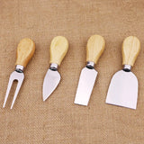 4Pcs/Set Knives Bard Set Oak bamboo wood Handle Cheese Knife slicer Kit Kitchen Cooking Tools cheedse cutter 200set=800pcs