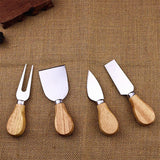 4Pcs/Set Knives Bard Set Oak bamboo wood Handle Cheese Knife slicer Kit Kitchen Cooking Tools cheedse cutter 200set=800pcs