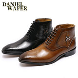 Comfy Genuine Leather Buckle Strap Ankle Boots Men’s Formal Business Office Daily Commute Wedding Party Travel Shoes