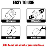 Pet Hair Remover Mitt Pet Grooming Gloves for Dog Cat Rabbit with Long/Short/Curly Hair