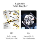 Original OUPINKE 3199 Swiss Automatic Mechanical Watch for Women Real Diamond Sapphire Mirror Ladies Watch Bracelet Set Gift NEW