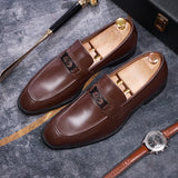 2026 new fashionable black men's social shoes, casual sparkling leather loafers, men's slippers, pointed formal shoes