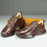 2025 new arrival Fashion Crocodile Belly Skin causal shoes men,male Genuine leather Sneakers 018