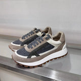 2025 Early Spring Full-Grain Leather Patchwork Chain Retro Color-Block Thick-Sole Casual Women's Shoes