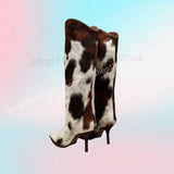 Mutilcolor Sexy Animal Print Mid Calf Boots Pointy Stiletto High Heel Hot Girl Runway Style Fashion Women Shoes 2025 Para Mujere