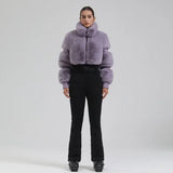 Winter New Female Skiing Jumpsuit Snowfield Waterproof Adult Ski Clothes Warm Thick Snow Tracksuit Women Slim Outdoor Sport Suit