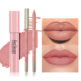 Matte Lipliner&Lipstick Set,Waterproof, Long Lasting Lip Makeup, Soft Matte Color Rendering,Women's Makeup Cosmetics