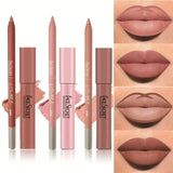 Matte Lipliner&Lipstick Set,Waterproof, Long Lasting Lip Makeup, Soft Matte Color Rendering,Women's Makeup Cosmetics