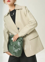 Women's Leather Jacket Coat, Collarless Suit, The First Layer Sheepskin, Lady Leather Coat, Spring and Autumn Fashion