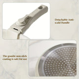 12pcs White Granite, Nonstick Pots and Pans Set, Induction Cookware Non Stick Cooking Set, Frying Pans & Saucepans with