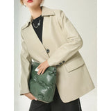 Women's Leather Jacket Coat, Collarless Suit, The First Layer Sheepskin, Lady Leather Coat, Spring and Autumn Fashion