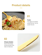 30Pcs Luxury Tableware Set 304 Stainless Steel Knife Fork Spoon Cutlery Set Elegant Dinnerware Set Creativity Hangable Design