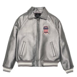 Europe US plus size Men Hip Hop Sheep skin Varsity Jacket Embroidered Diamond Classic Casual Sport genuine leather Coat clothing