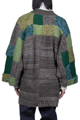 New Spring and Autumn Long Sleeve V-neck Cardigan loose hand-color matching design unique niche tide coat