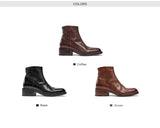 BEAUTODAY Chelsea Boots Women Horse Leather Solid Color Round Toe Zipper Ankle Boots Ladies Shoes Handmade 03D63