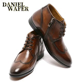 Comfy Genuine Leather Buckle Strap Ankle Boots Men’s Formal Business Office Daily Commute Wedding Party Travel Shoes