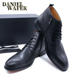 Comfy Genuine Leather Buckle Strap Ankle Boots Men’s Formal Business Office Daily Commute Wedding Party Travel Shoes