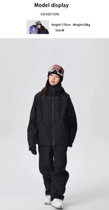 2025 Adult Fashion New Ski Suit Shirt Pants Winter Skiing Sports Windproof Waterproof Wear-resistant Warm Loose Women Ski Sets