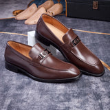 2026 new fashionable black men's social shoes, casual sparkling leather loafers, men's slippers, pointed formal shoes