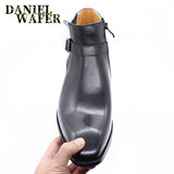 Comfy Genuine Leather Buckle Strap Ankle Boots Men’s Formal Business Office Daily Commute Wedding Party Travel Shoes