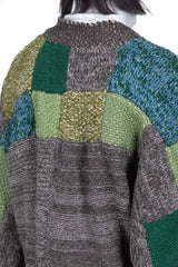 New Spring and Autumn Long Sleeve V-neck Cardigan loose hand-color matching design unique niche tide coat