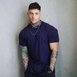 2024 Gyms T-shirt Men Short sleeve Cotton T-shirt Casual Slim t shirt Male Fitness Bodybuilding Workout Tee Tops Summer clothing
