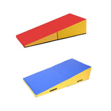 Gymnastics Training Mat, Non-Slip PU Leather Foldable Incline Wedge Gymnastics