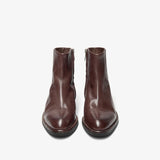 BEAUTODAY Chelsea Boots Women Horse Leather Solid Color Round Toe Zipper Ankle Boots Ladies Shoes Handmade 03D63