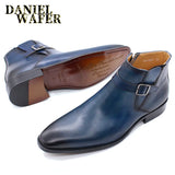 Comfy Genuine Leather Buckle Strap Ankle Boots Men’s Formal Business Office Daily Commute Wedding Party Travel Shoes