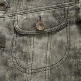 Camouflage Grey Spring Leather Jacket Men Vintage Style Genuine Natural Sheepskin Single Breasted Leather Coat