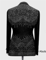 Customized Diamonds Shiny Men Suits High-end Slim Fit Peak Lapel Groom Wedding Tuxedos 3Pcs Sets Male Luxuly Blazers Ropa Hombre