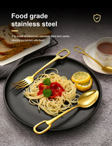 30Pcs Luxury Tableware Set 304 Stainless Steel Knife Fork Spoon Cutlery Set Elegant Dinnerware Set Creativity Hangable Design