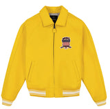 Europe US plus size Men Hip Hop Sheep skin Varsity Jacket Embroidered Diamond Classic Casual Sport genuine leather Coat clothing