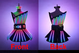Full Color LED Dress Luminous Costume Nightclub Bar Singer Dj GoGo Women Glowing Skirt Sexy Lead Dancer Light Up Clothing Suits