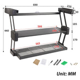 Kitchen Organizer Hanging Shelves 2 Layer Folding Dish Rack Top Mounted Lifting Basket Cabinet Kitchen Cupboard Cutlery Holder