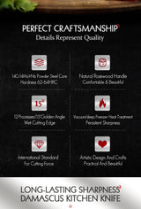 HEZHEN 8.3 Inches Chef Knife Power Steel Core 73 Layer Damascus Steel Kitchen Tools For Maet Cooking Knives Beautiful Gift Box