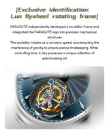 FARASUTE Tourbillon Sports Watch Men Luxury Watch Peacock Tourbillon Movement Sapphire Stainless Steel Waterproof Watch Relogio