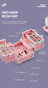 Kids Makeup Kit for Little Girls 49 Pcs Washable Makeup Kit Kids Real Girls Makeup Kit with Cosmetic Case ,Birthday Gifts
