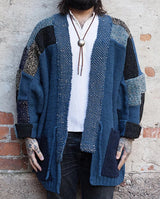 New Spring and Autumn Long Sleeve V-neck Cardigan loose hand-color matching design unique niche tide coat