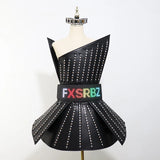 Full Color LED Dress Luminous Costume Nightclub Bar Singer Dj GoGo Women Glowing Skirt Sexy Lead Dancer Light Up Clothing Suits