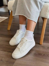 MOOQDAAX 2025 Spring Autumn England Style Fashion Genuine Leather Cowhide Casual Vulcanized Pure White Shoes Sneakers Woman