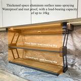 Kitchen Organizer Hanging Shelves 2 Layer Folding Dish Rack Top Mounted Lifting Basket Cabinet Kitchen Cupboard Cutlery Holder