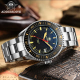 ADDIESDIVE Men's Watches Ceramic bezel Leather/Stainless Steel Sapphire Automatic Mechanical Watch 20ATM Waterproof Reloj Hombre