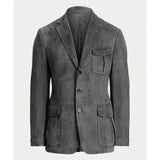 Men's Blazer Suede Casual Jacket Retro Design Single Breasted Notch Lapel Warm Coat For Autumn Winter Coat Formal Business Suit