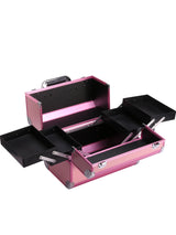 Makeup Train Case Aluminum Alloy Case Pedicure Tool Box with Handle Cosmetic Box Portable Makeup Case Organizer