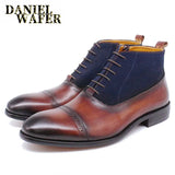 Comfy Genuine Leather Buckle Strap Ankle Boots Men’s Formal Business Office Daily Commute Wedding Party Travel Shoes