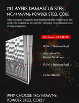 HEZHEN 8.3 Inches Chef Knife Power Steel Core 73 Layer Damascus Steel Kitchen Tools For Maet Cooking Knives Beautiful Gift Box